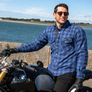 Merlin Axe Motorcycle Riding Shirt Blue Flannel 2