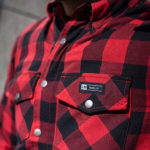 Merlin Axe Motorcycle Riding Shirt Red Flannel Detail