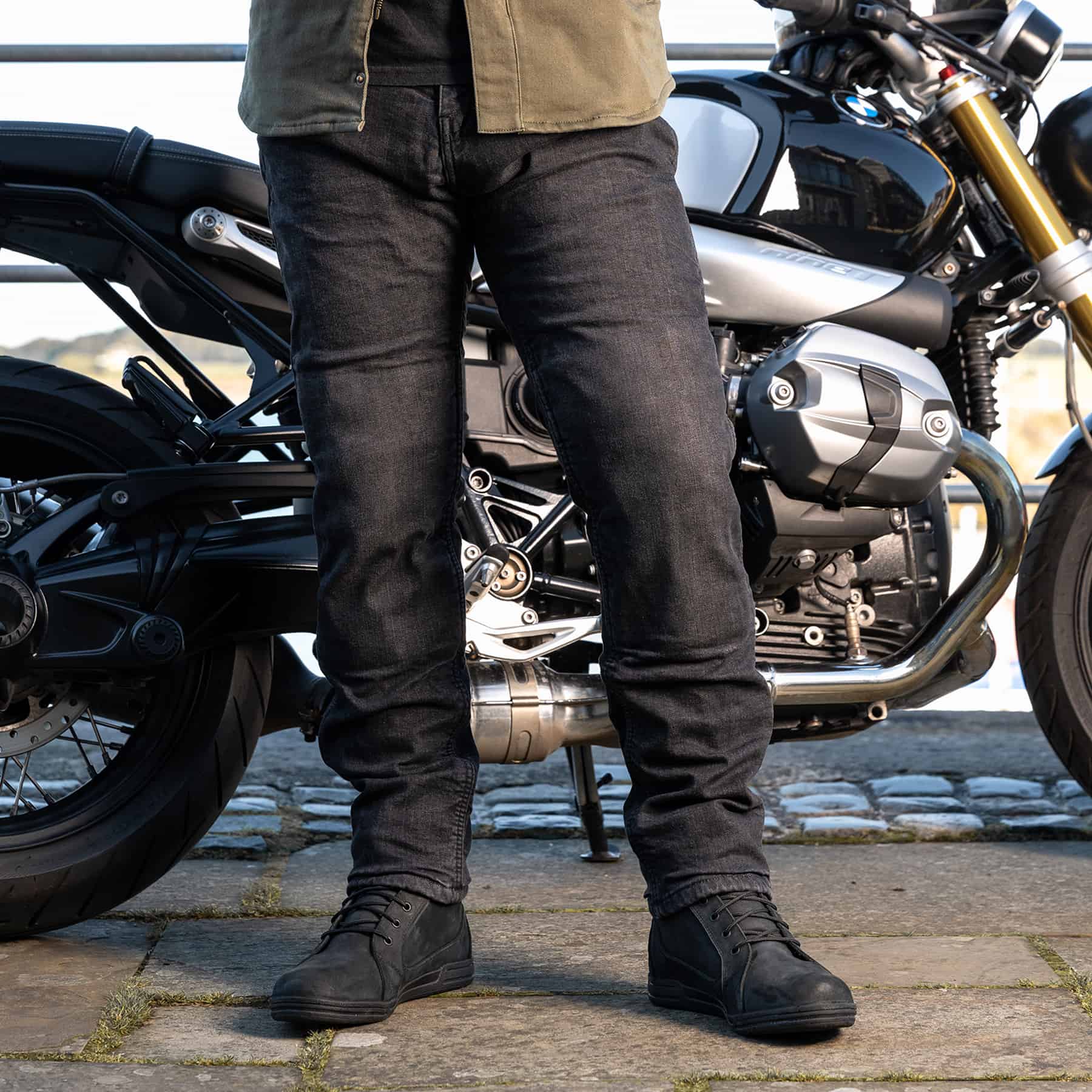 Route One Merlin Mason Waterproof Motorcycle jeans in black