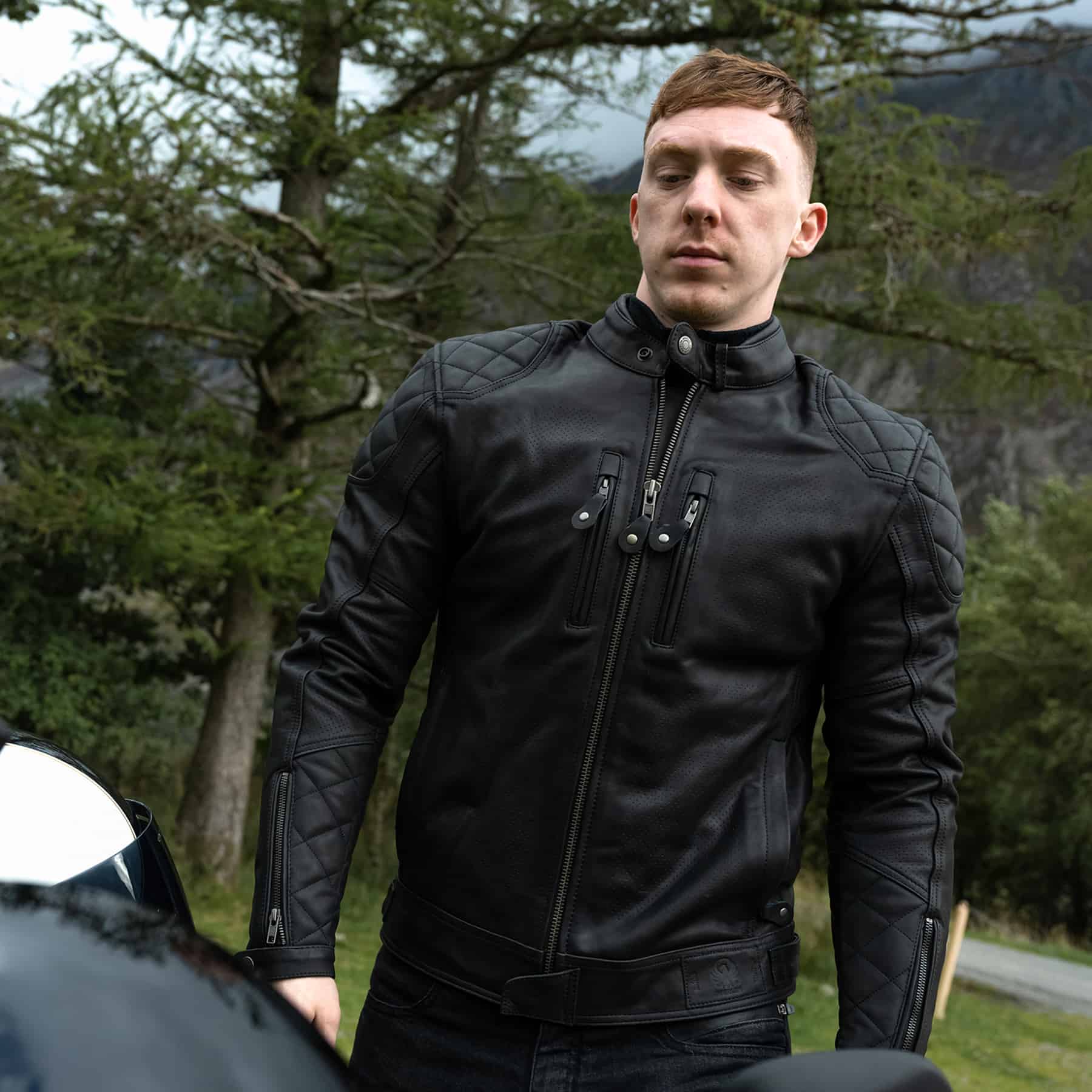 Merlin Cambrian leather jacket in black
