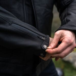 Merlin Gable Waterproof Leather Jacket Black Sleeve