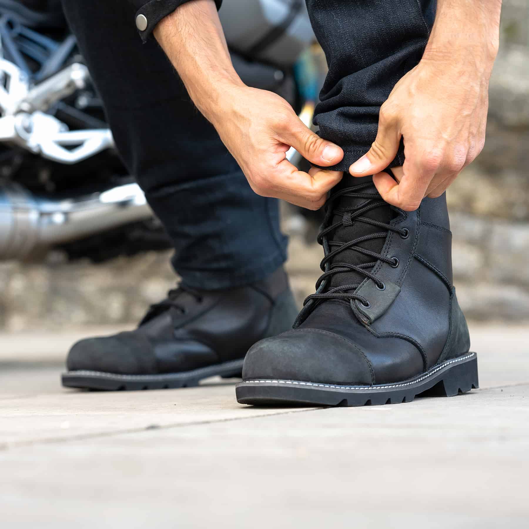 Merlin Bandit boot in black lifestyle image