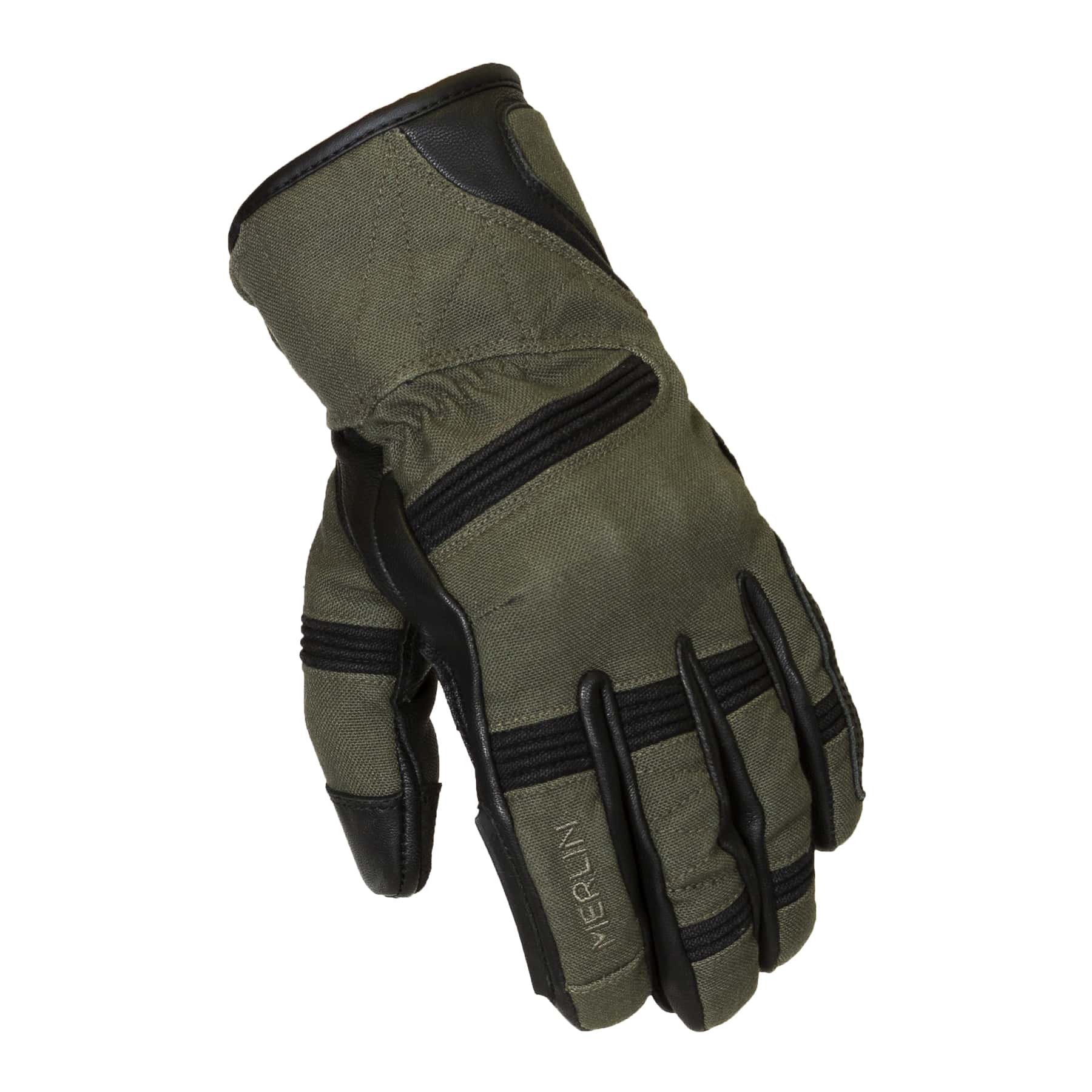 Merlin Mahala Waterproof Explorer motorcycle gloves in black/olive
