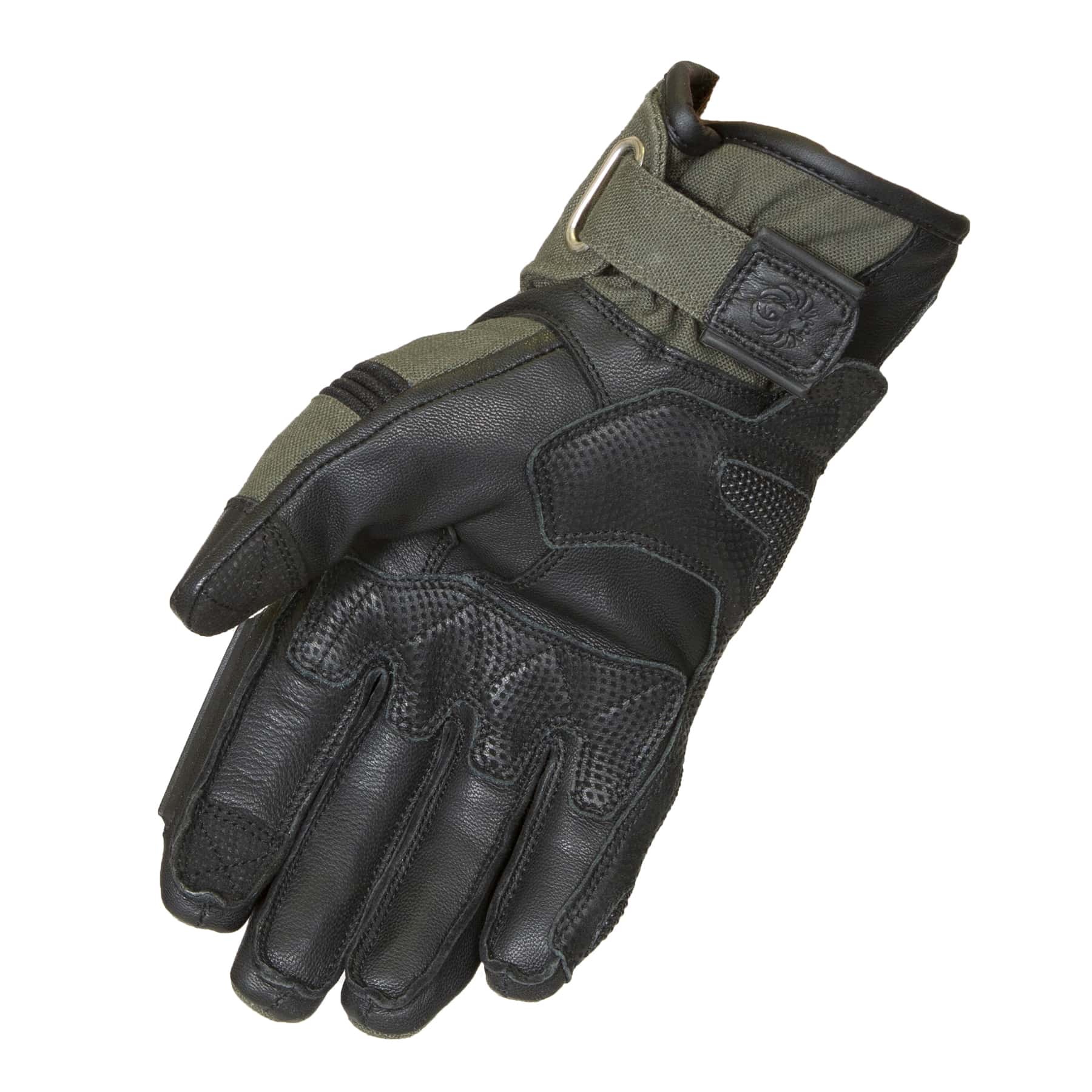 Merlin Mahala Waterproof Explorer motorcycle gloves in black/olive
