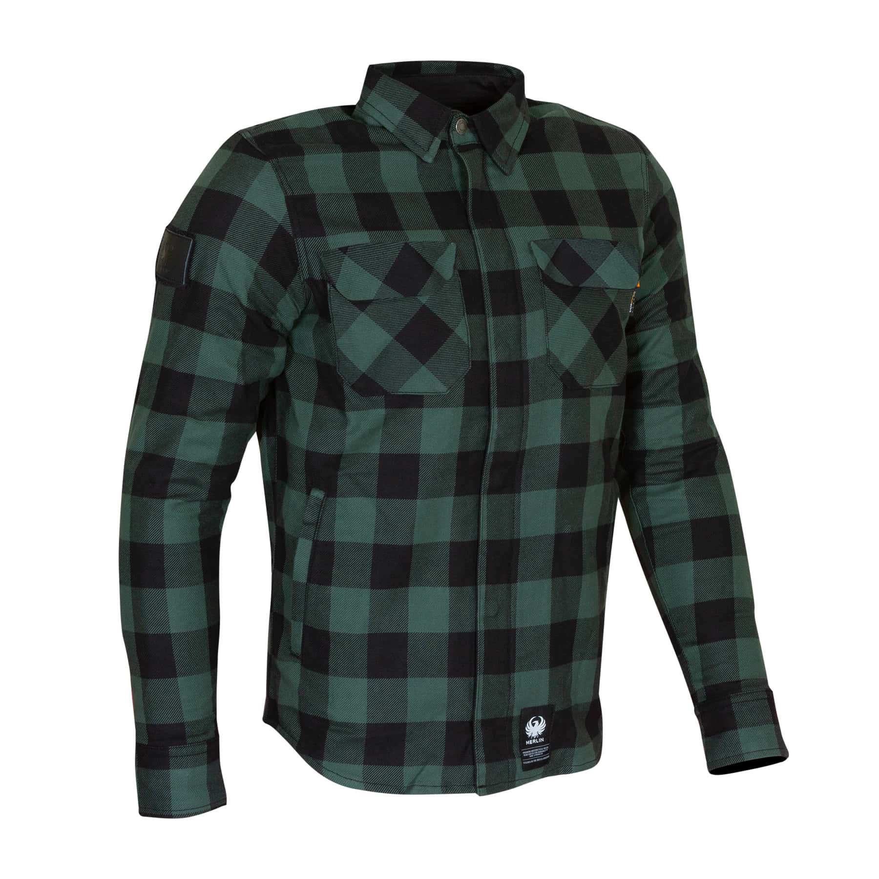 Merlin Sherbrook Riding Shirt in green and black checkered pattern