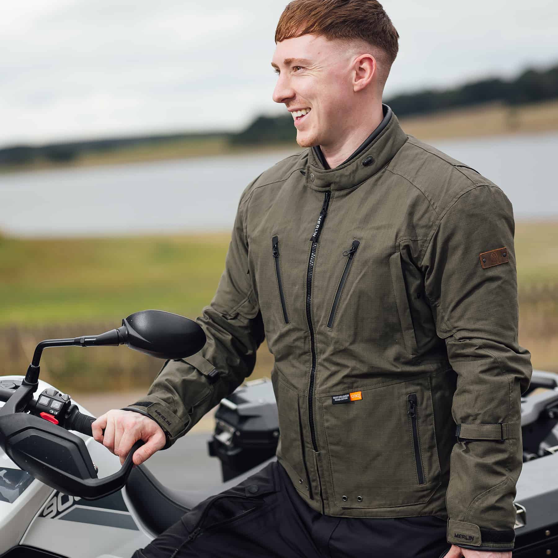 Lifestyle image of Merlin Exile jacket in Green