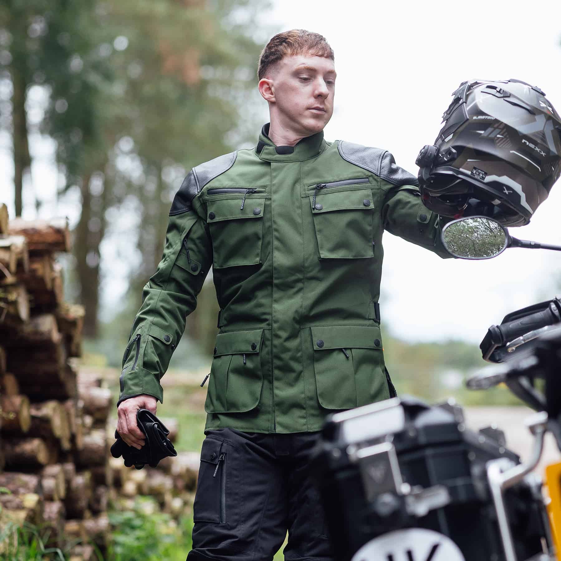 Merlin Sayan Motorcycle Jacket in Forest Green