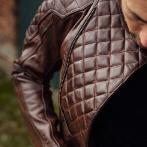Chester Jacket Brown Quilted Detail