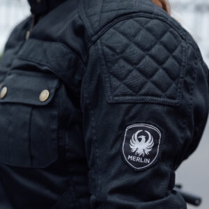 Shenstone Ladies Jacket Black Logo and Quilting