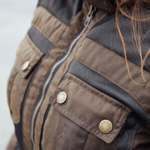 Shenstone Ladies Jacket Olive Mesh Close Up