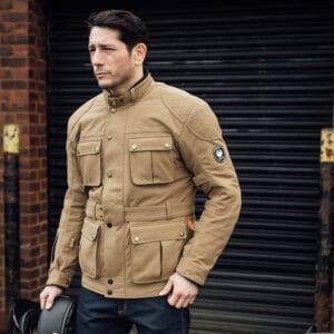 Merlin Burslem Eco Laminate Jacket Lifestyle Sand 2