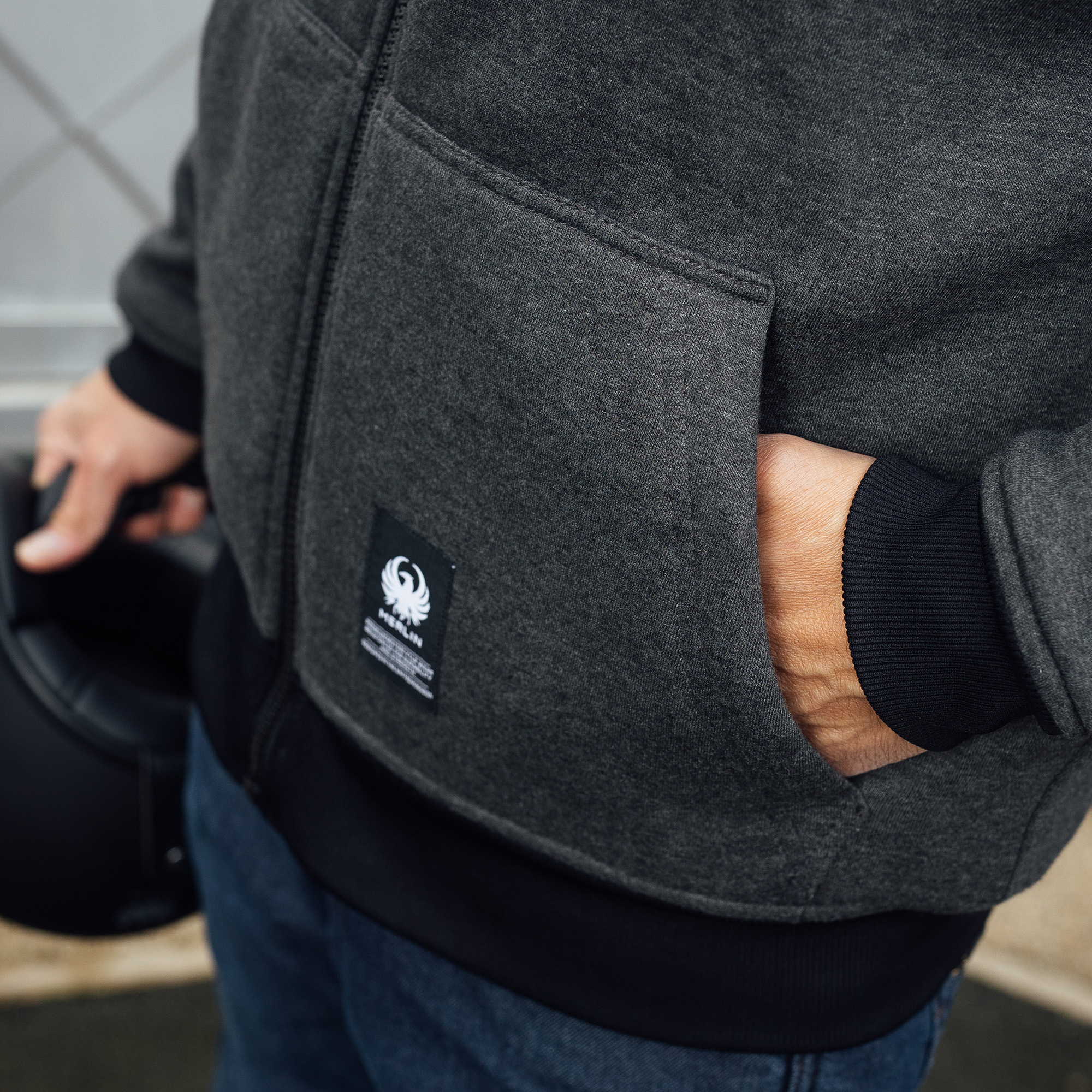 Merlin Hamlin II Hoody Charcoal Pocket Detail