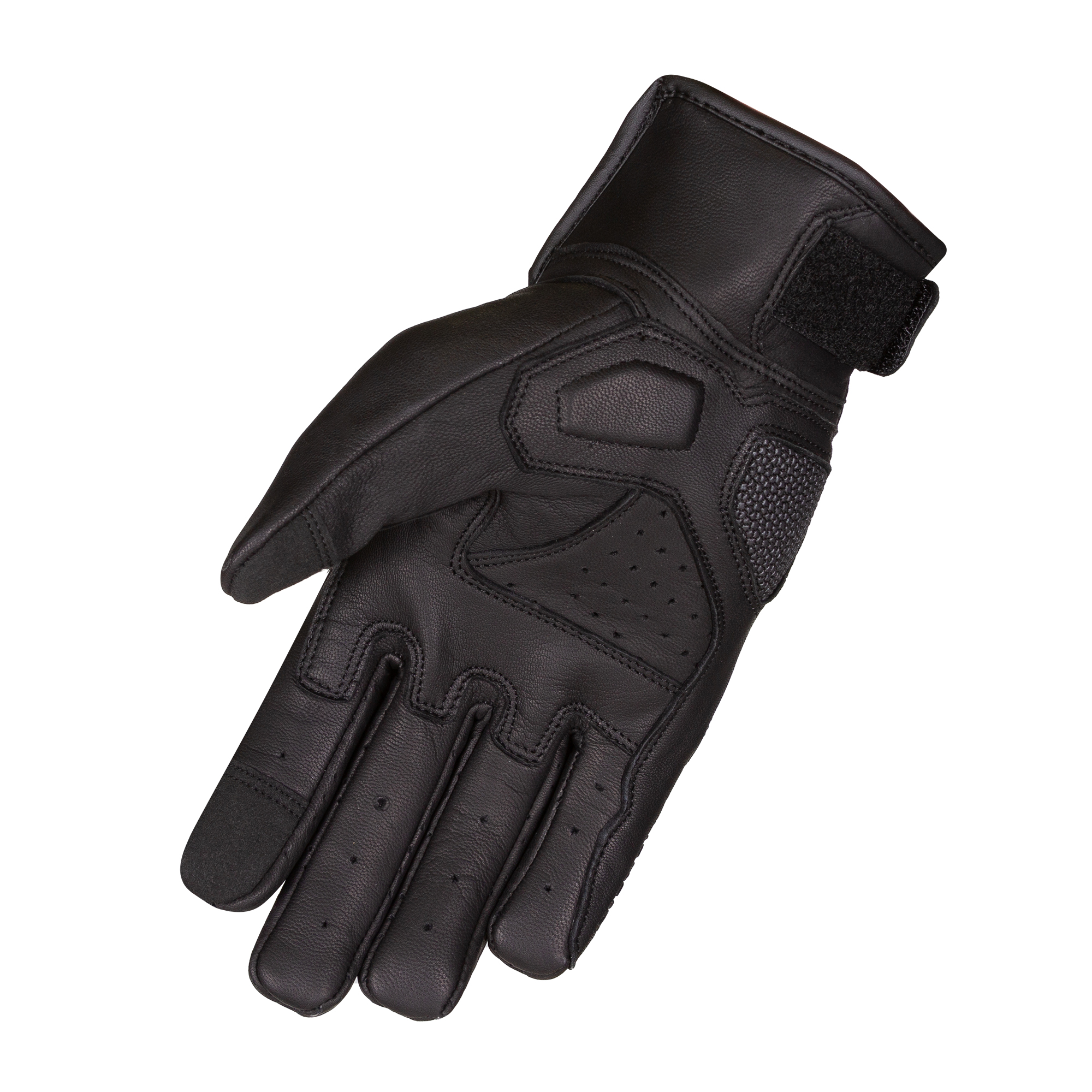 Men's Leather & Textile Motorcycle Gloves - Waterproof, Padded Knuckles, Black - All Seasons - Leatherdirect