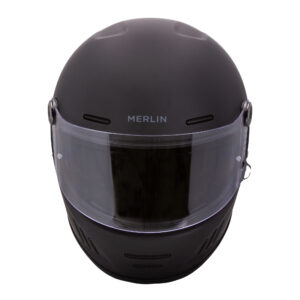 Merlin Revival Matt Black Helmet Front Merlin Revival Matt Black Helmet Front