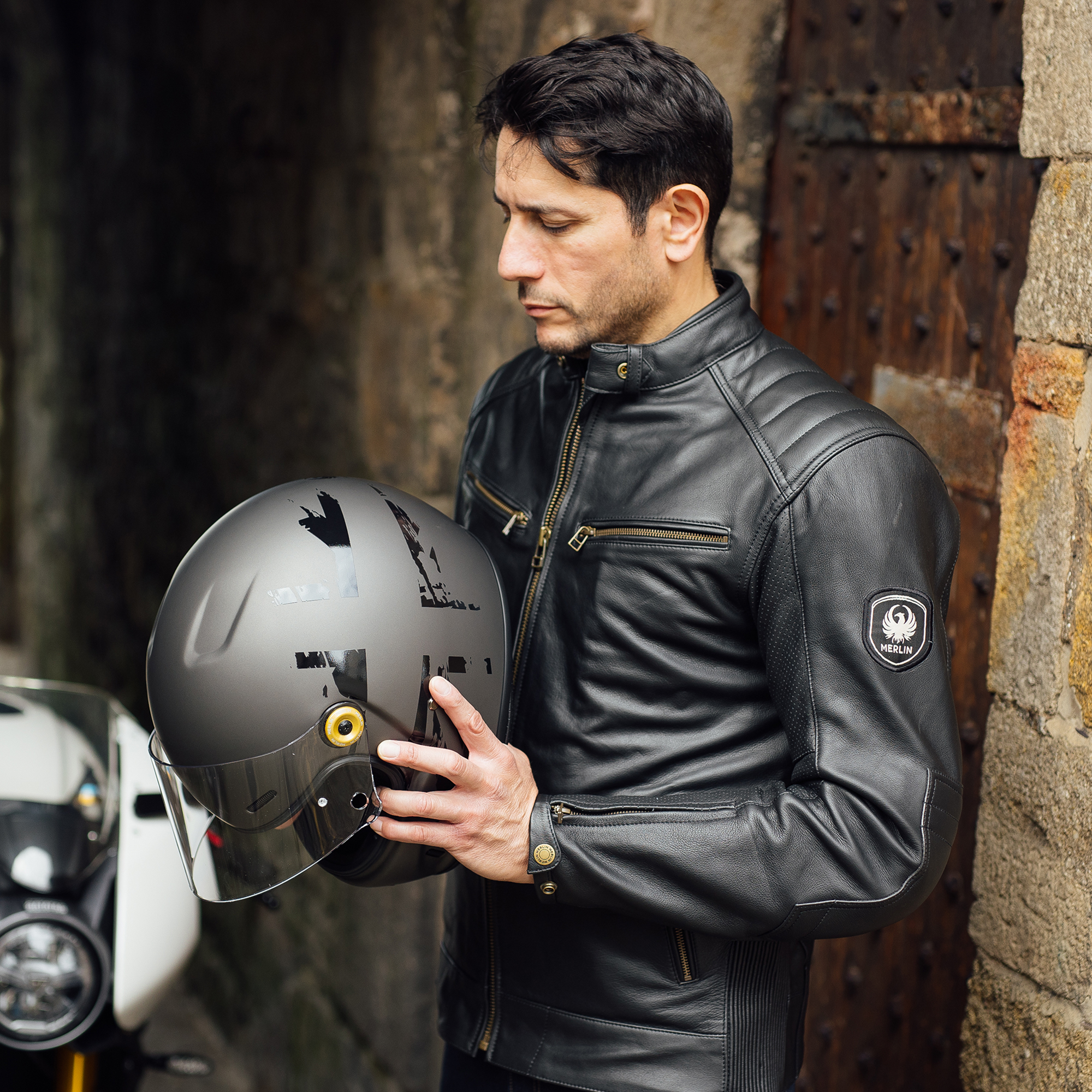 Merlin Revival Union Grey Helmet Sq