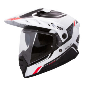 Torres Adventure Full Face Helmet - Block White Red