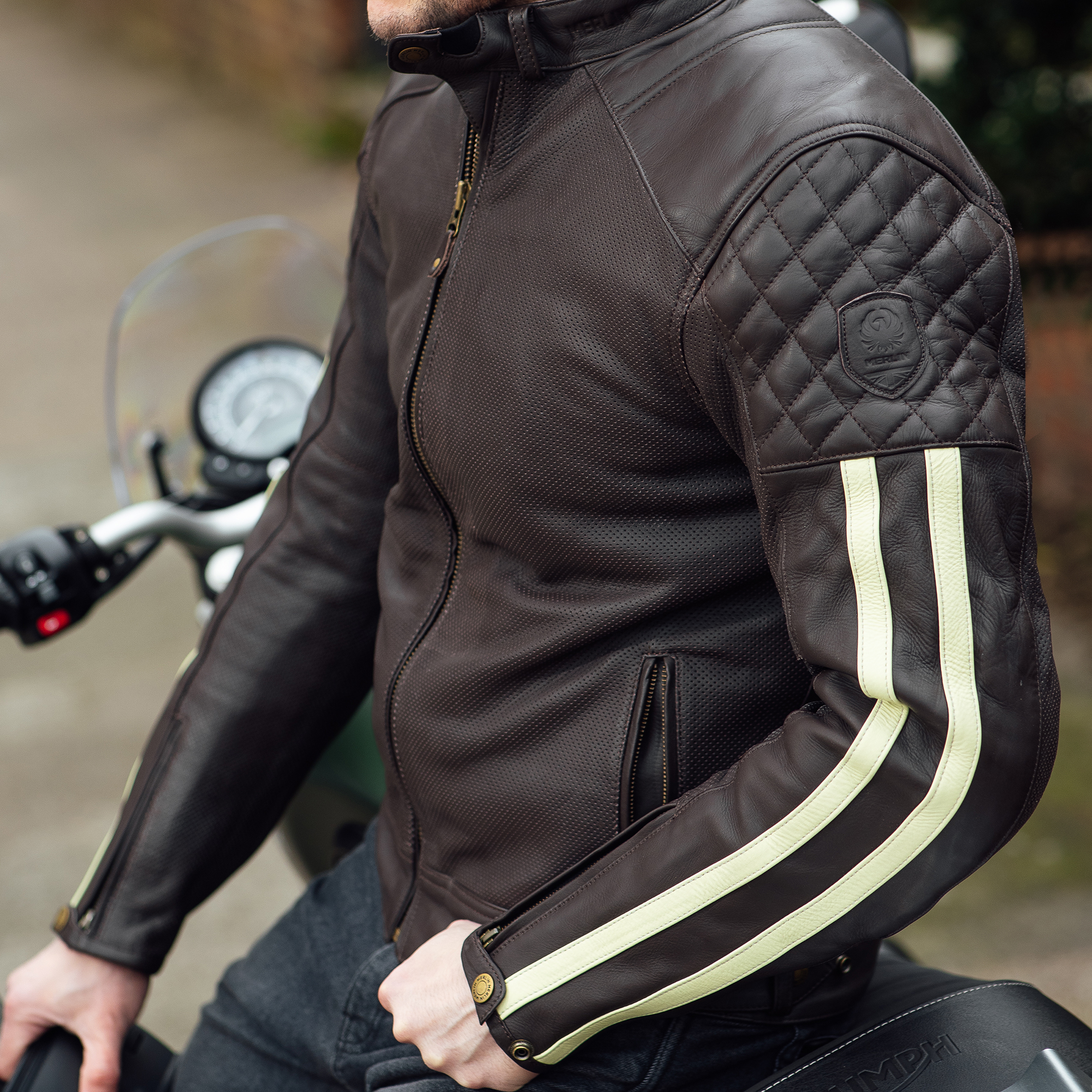 Icon Leather Jacket Merlin Brown Lifestyle