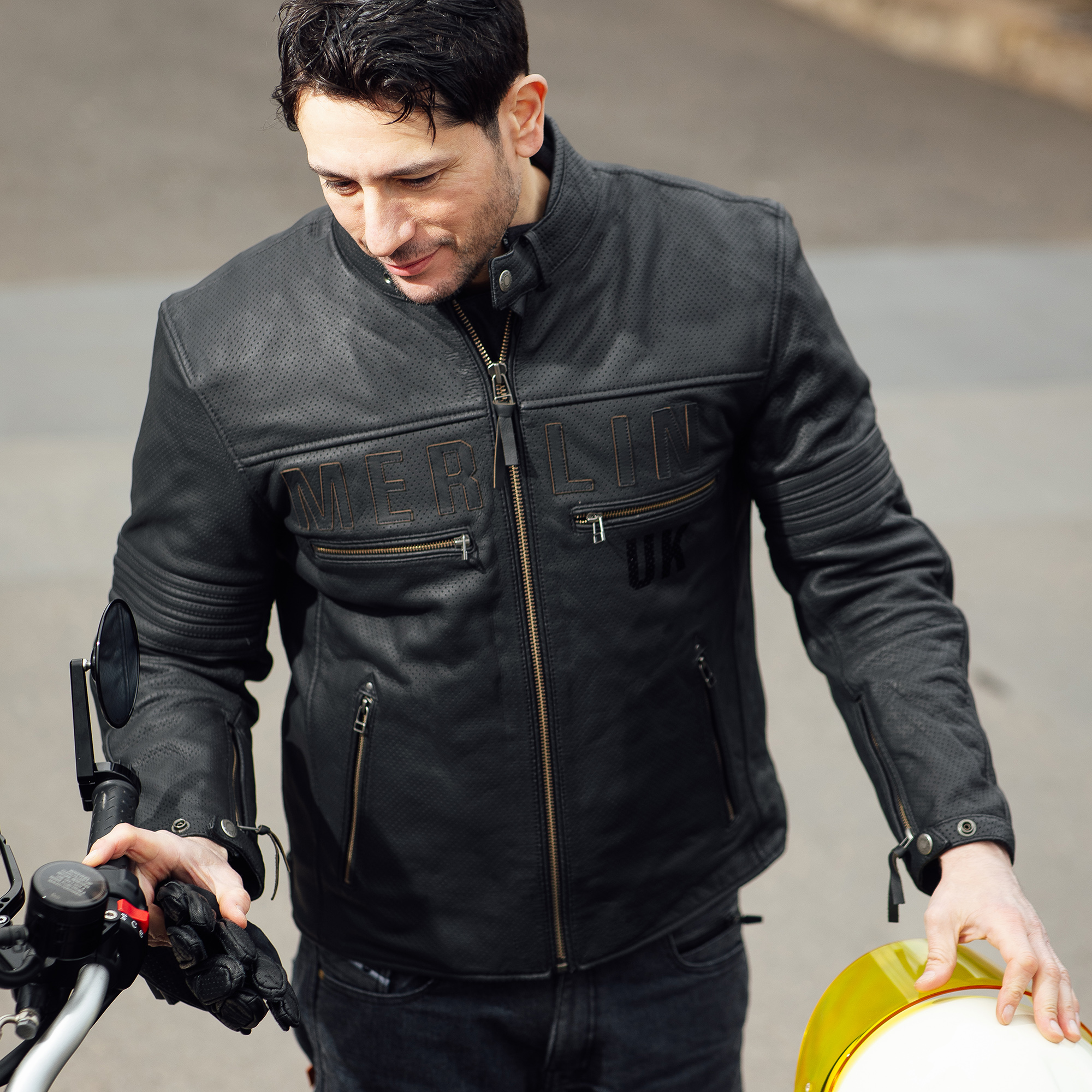 Revival D3O Leather Jacket Merlin Black Lifestyle3 Revival D3O Leather Jacket Merlin Black Lifestyle3