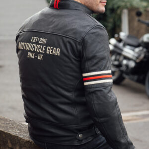 Revival D3O Leather Jacket Merlin BlackVintage Back Lifestyle Revival D3O Leather Jacket Merlin BlackVintage Back Lifestyle