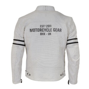 Revival D3O Leather Jacket Merlin White Back Revival D3O Leather Jacket Merlin White Back
