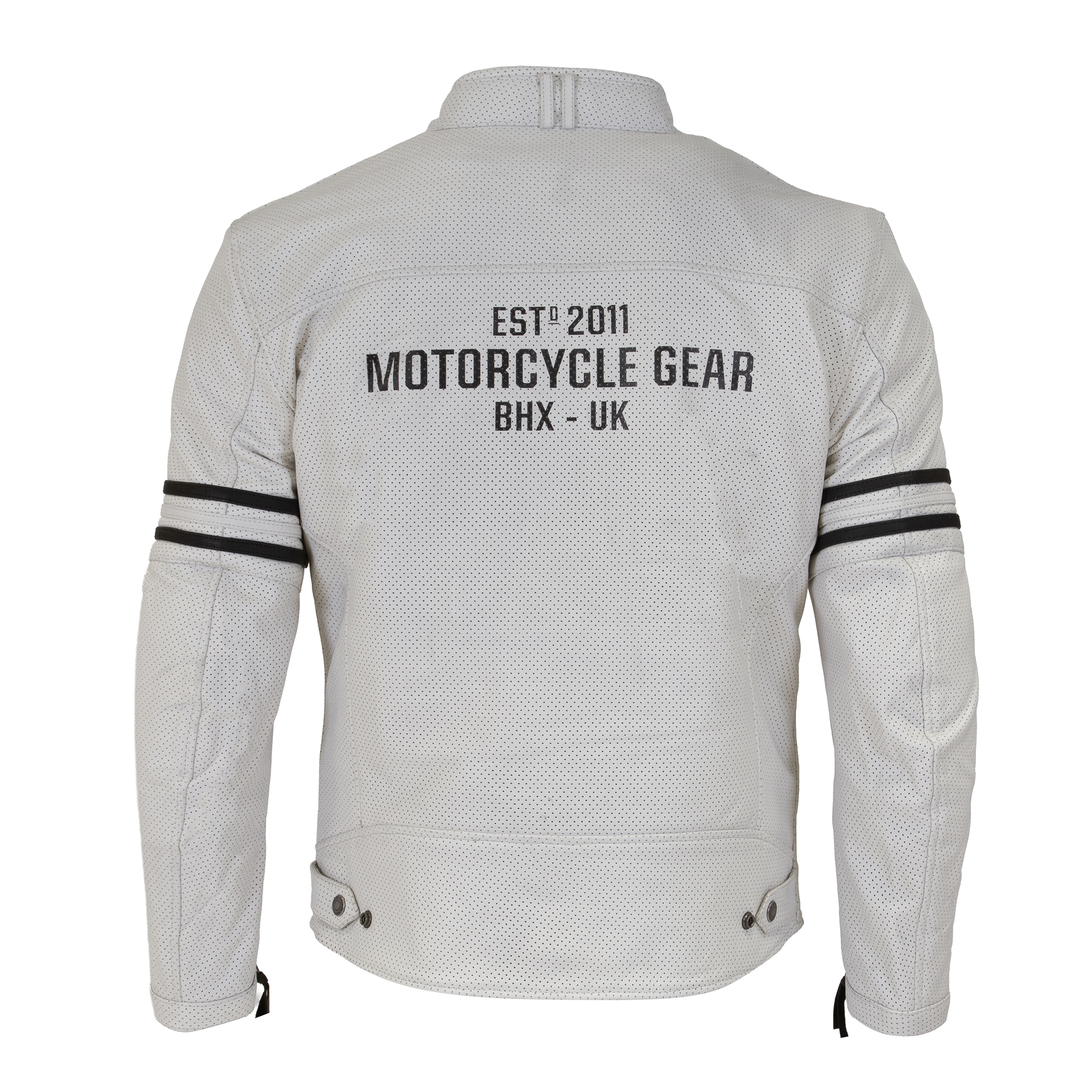 Revival D3O Leather Jacket Merlin White Back Revival D3O Leather Jacket Merlin White Back
